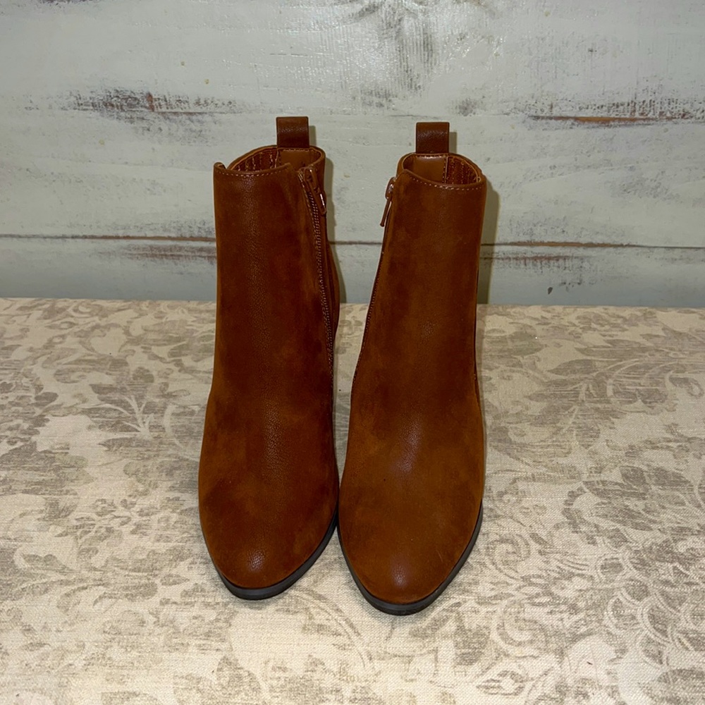 Brown heeled boots